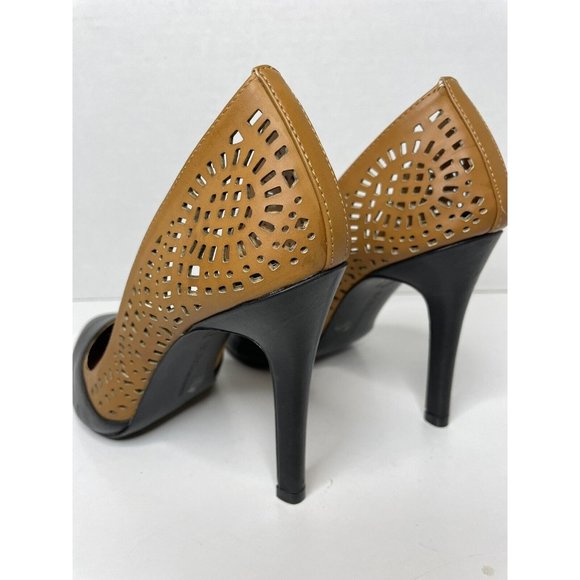 NEW BCBGeneration Tan Leather Cut-out Heels, Women's 9.5 - Picture 5 of 11